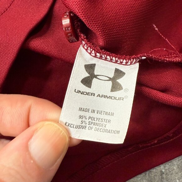 South Carolina Gamecocks Under Armour Polo Shirt Men M Red Loose Performance - Picture 6 of 13